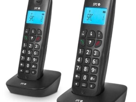 Telefone sem Fios SPC Air Pro Duo 7302N Duplo DECT Preto Fashion