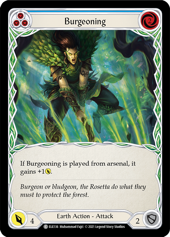 Burgeoning (Blue) [ELE136] (Tales of Aria)  1st Edition Rainbow Foil Cheap