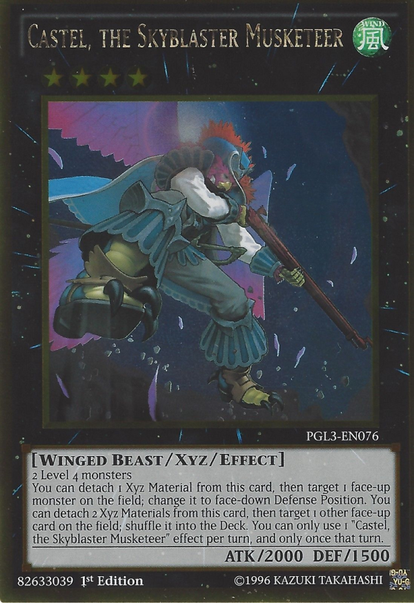 Castel, the Skyblaster Musketeer [PGL3-EN076] Gold Rare on Sale