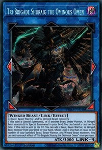 Tri-Brigade Shuraig the Ominous Omen [PHRA-EN048] Secret Rare on Sale